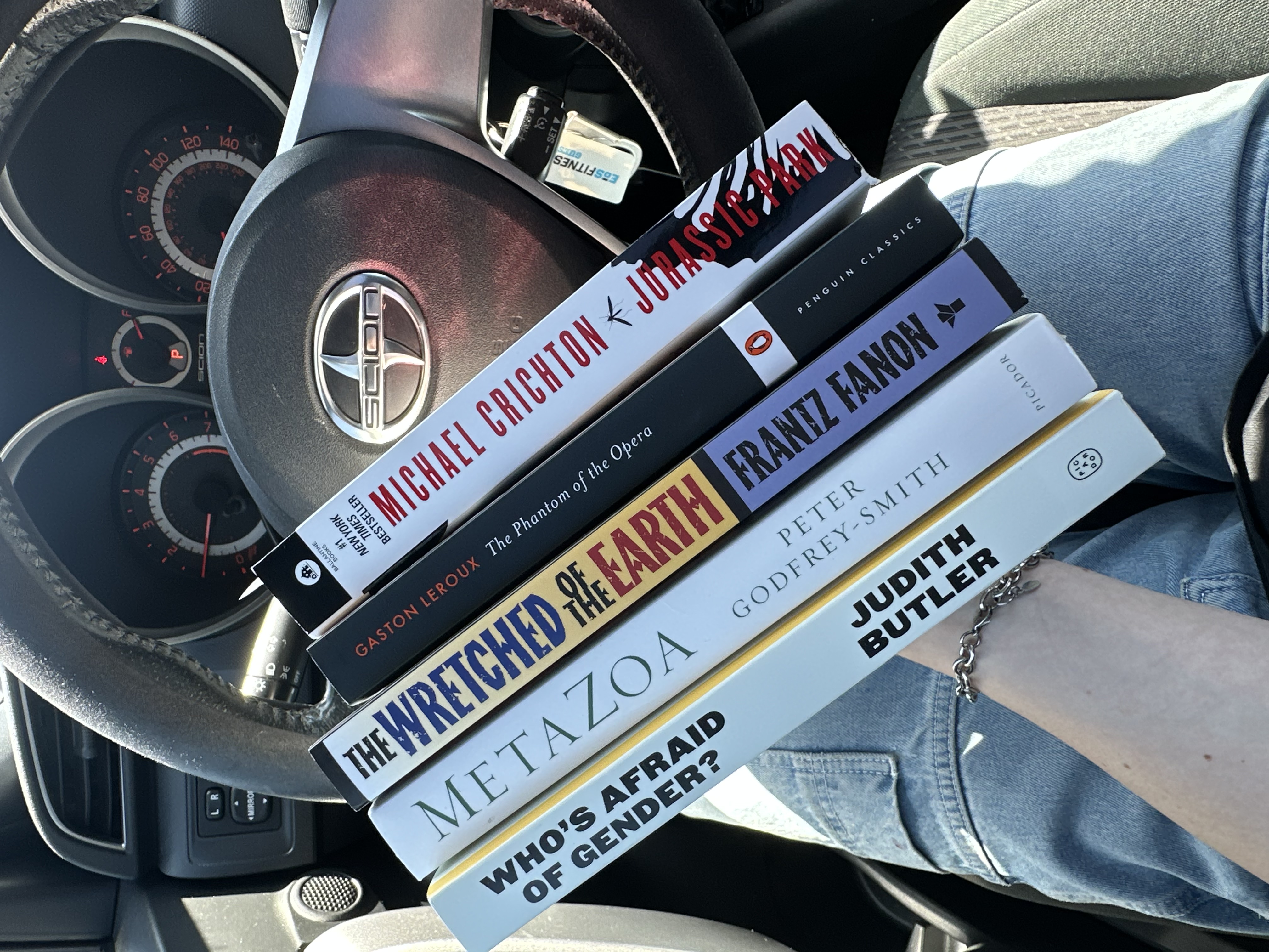 A stack of new books I bought